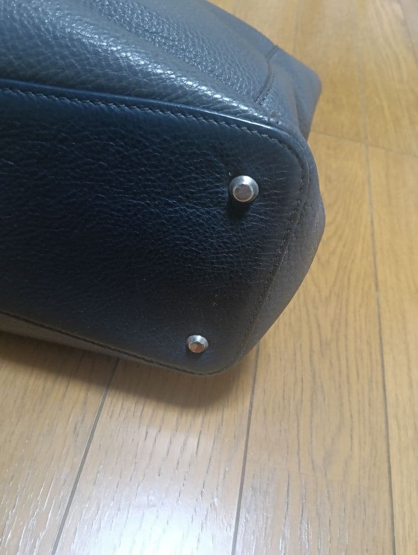 FUJITAKAフジタカ ビジネス トート バッグ グレーネイビー レザー A4