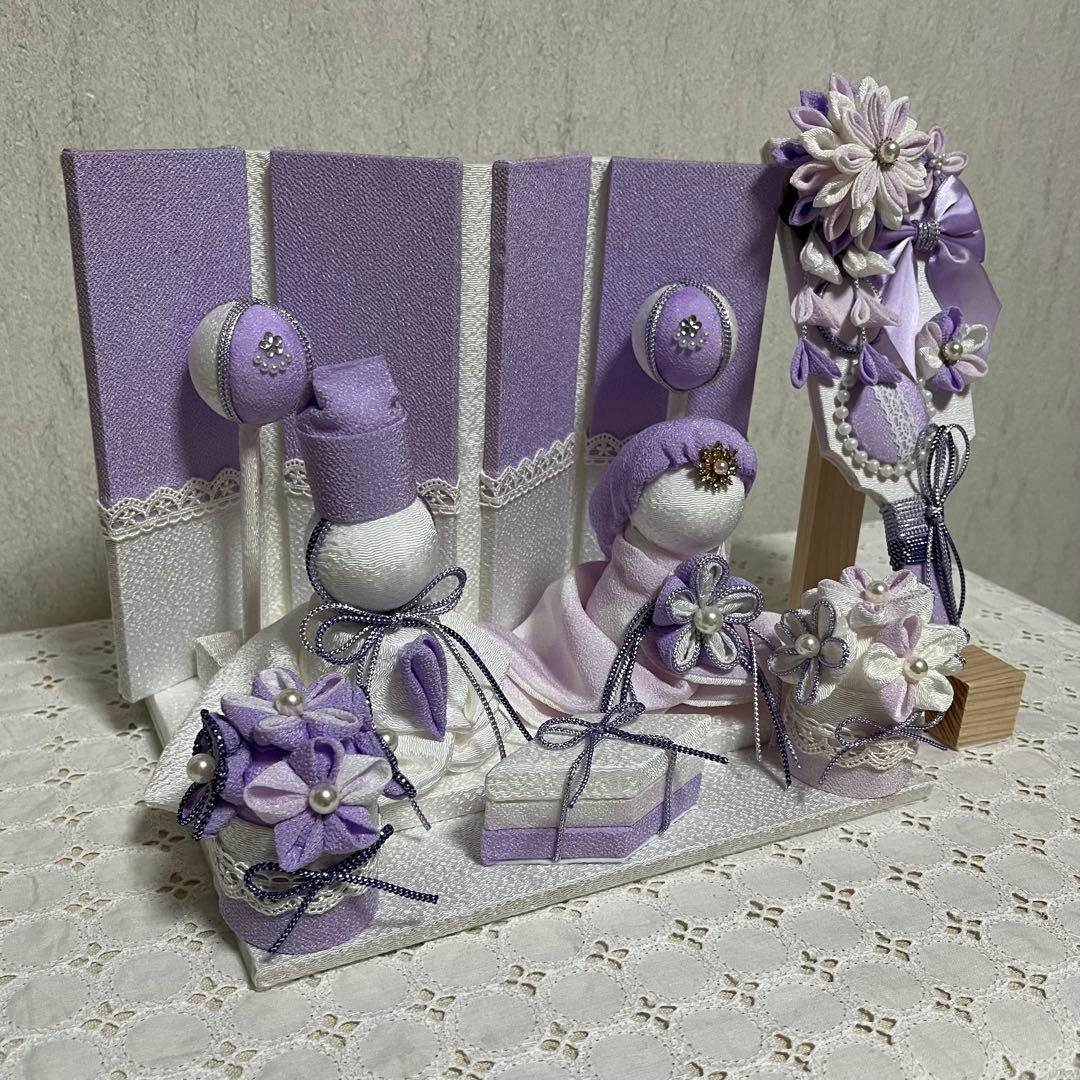 ひな人形／つまみ細工/淡藤カラー