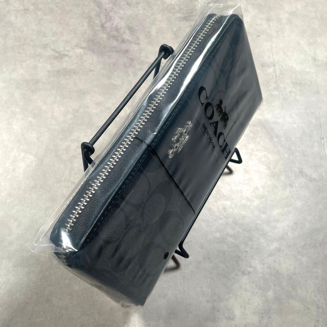 COACH コーチ 長財布 F54630 黒 ブラック ラウンドファスナー