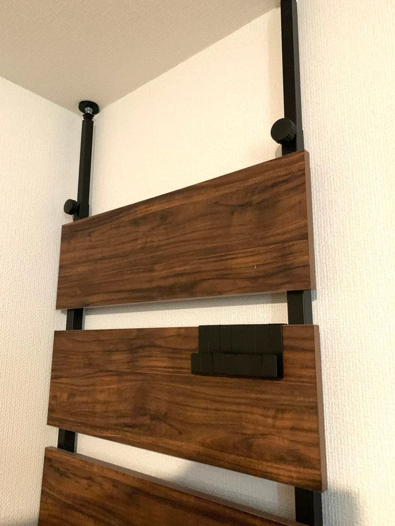 【3/18まで】Hang 突っ張り式ウォールラック60cm ブラウン【限定価格】