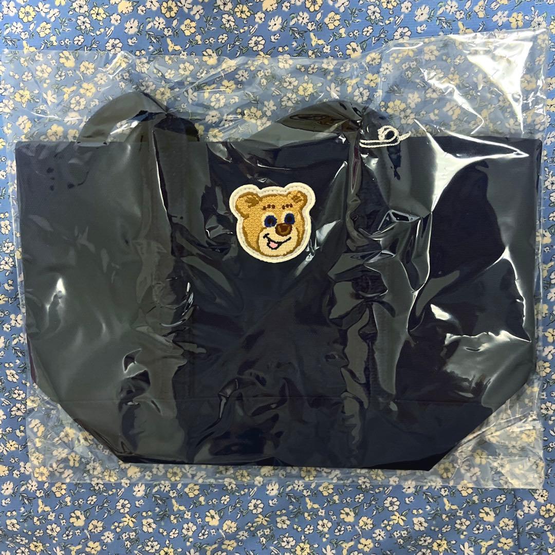 オールドテディワッペントートバッグ ネイビー ラブラリーバイフェイラー 小サイズ