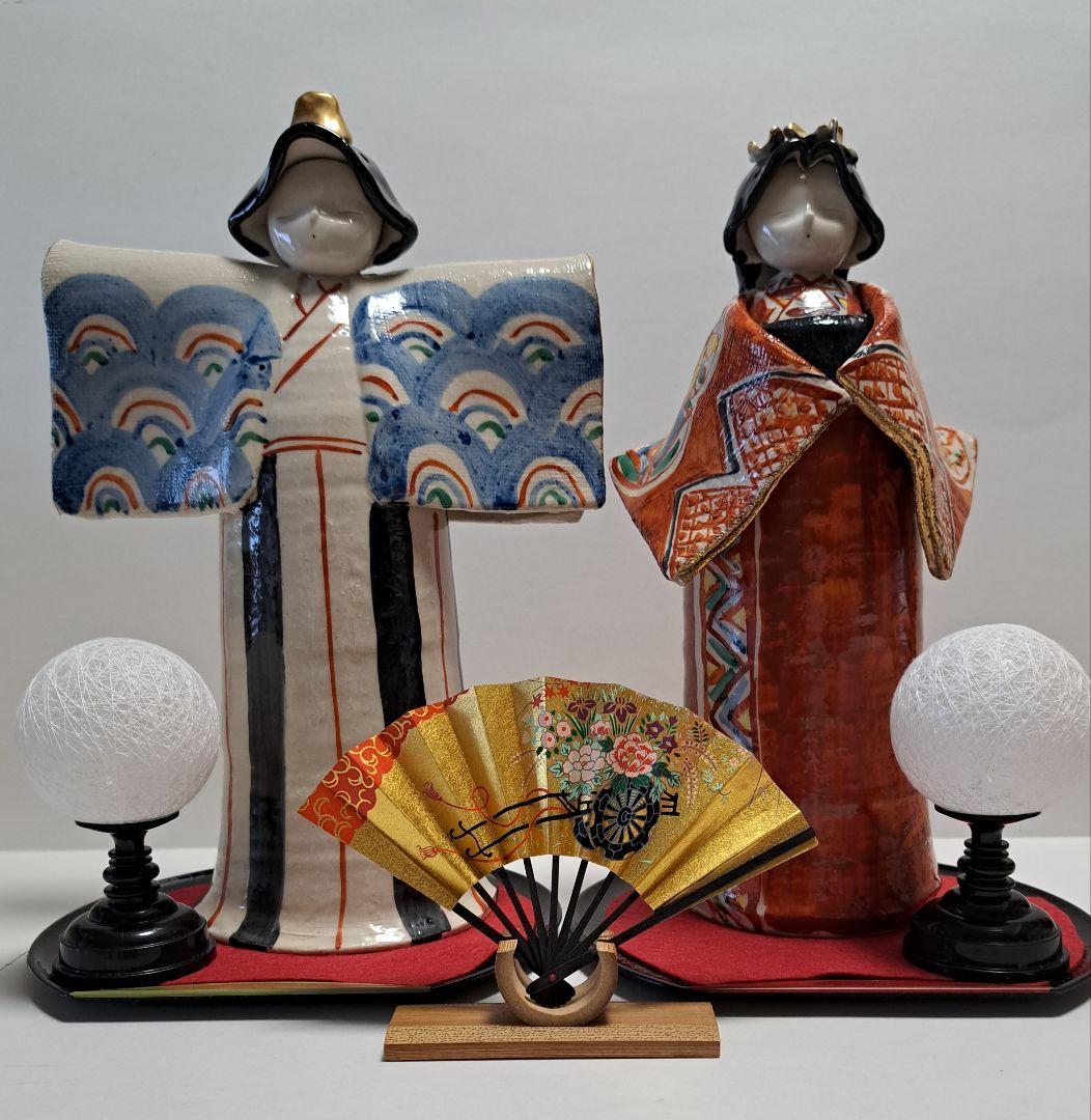 k-⑤ 九谷焼 ひな人形 葉月朋子作 立ち雛大