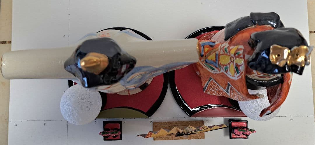 k-⑤ 九谷焼 ひな人形 葉月朋子作 立ち雛大