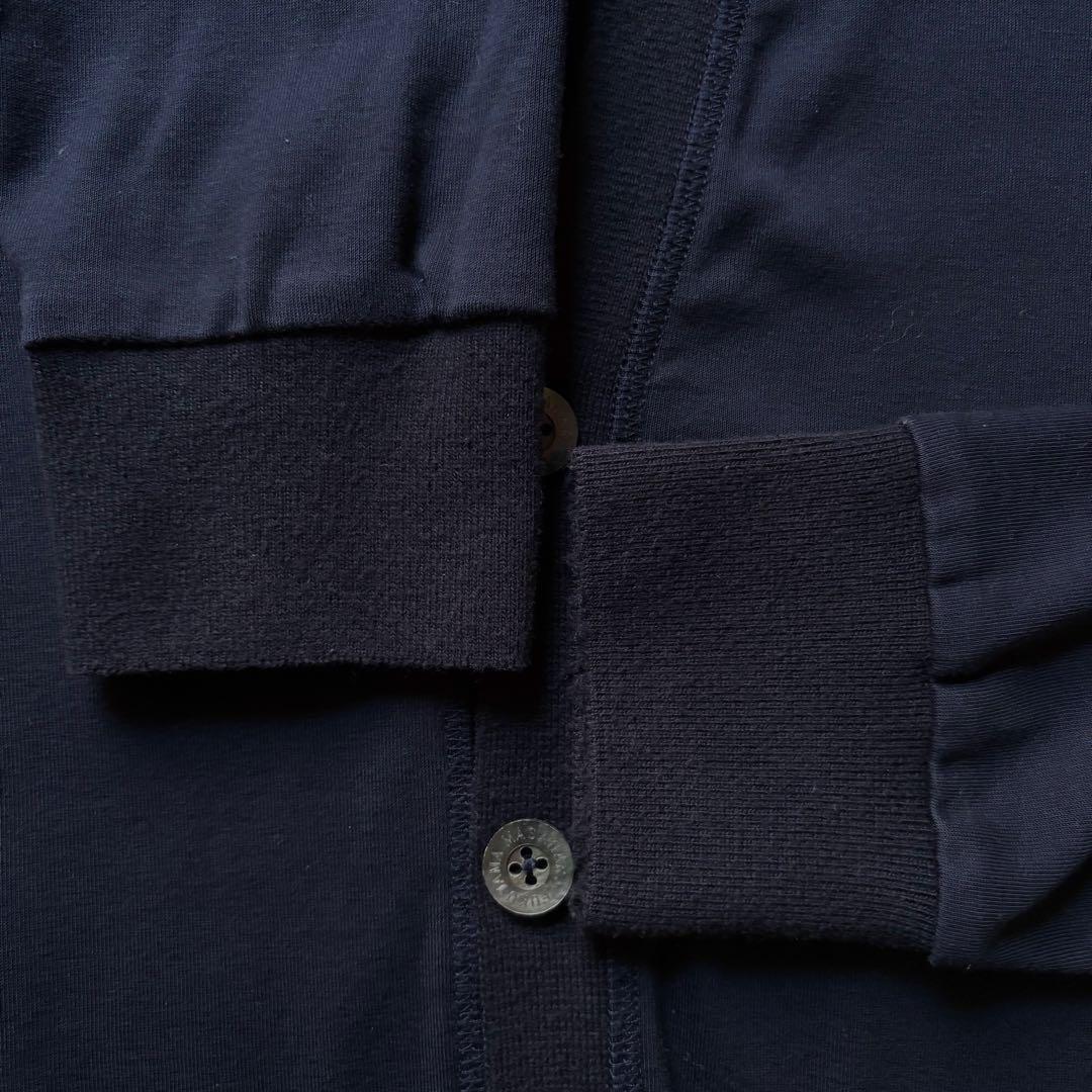 福山屋 福山雅治 Vネックカーディガン 無地 ネイビー 貝ボタン Lサイズ