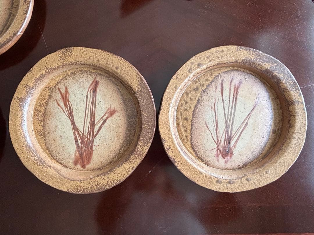 備前焼 丸皿6客揃 稲荷作 共箱・銘あり