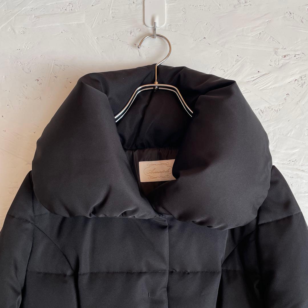 【Aveniretoile】ビジューポケットショートダウンコート　黒　34