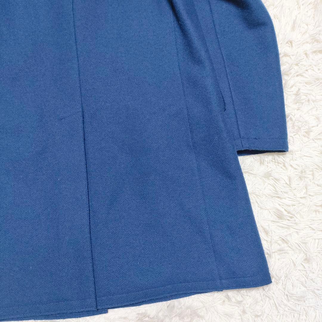 トゥモローランド　チェスターコート　中綿　暖かい　カジュアル　青　ブルー　メンズ