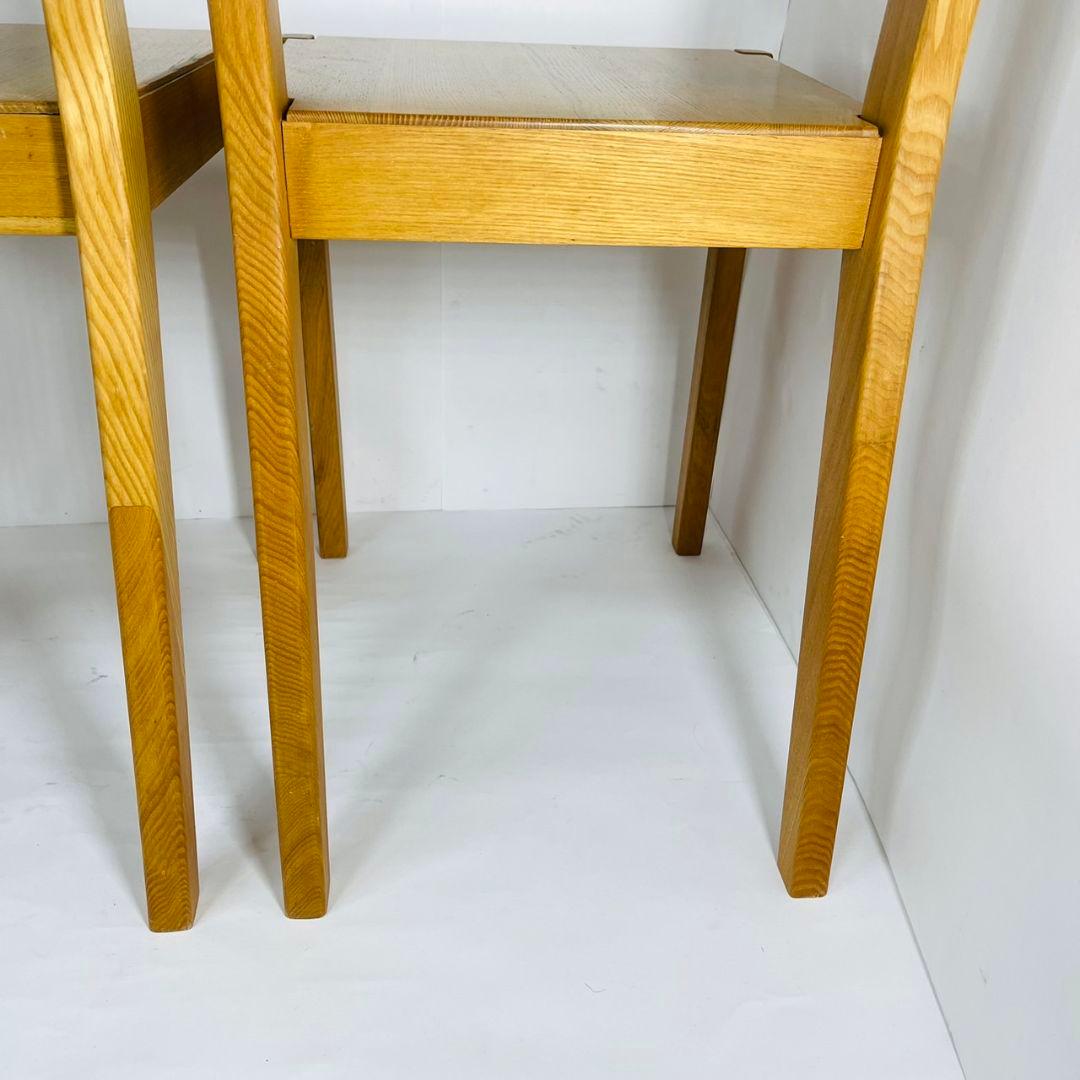 無印良品 ダイニングチェア 2脚セット 椅子 天然木 タモ材 廃番品　②