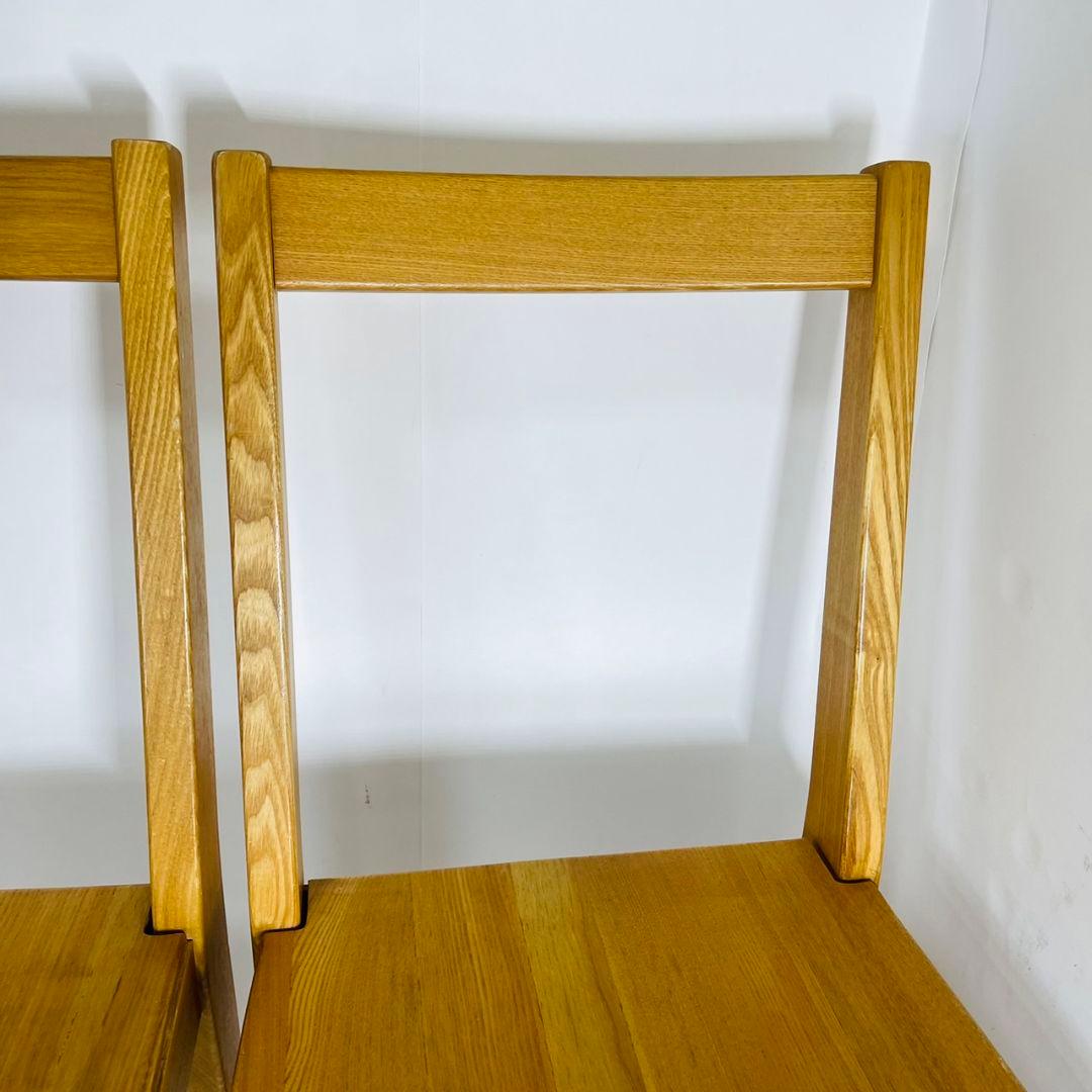 無印良品 ダイニングチェア 2脚セット 椅子 天然木 タモ材 廃番品　②