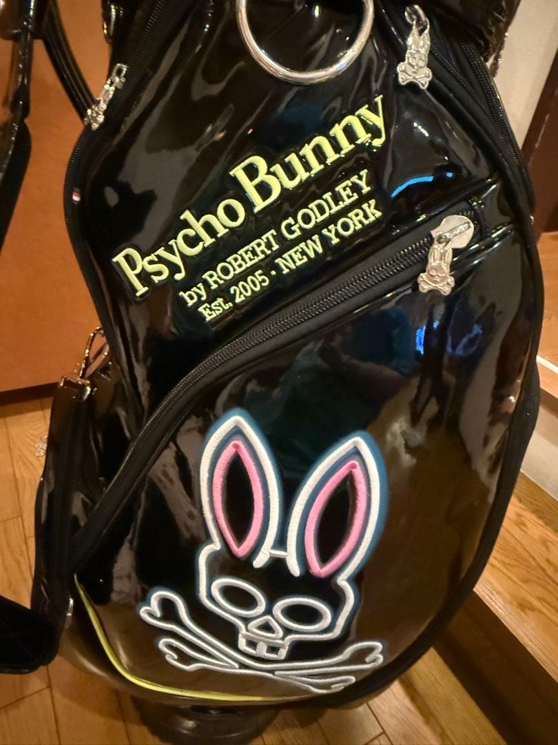 美品⭐︎Psycho Bunny ゴルフバッグ・キャディバッグ　ネームプレート付き
