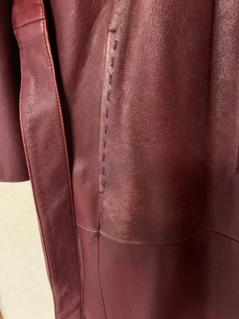 値下げ中　#スレ感がよい　Max Mara レッド　レザー ジャケット