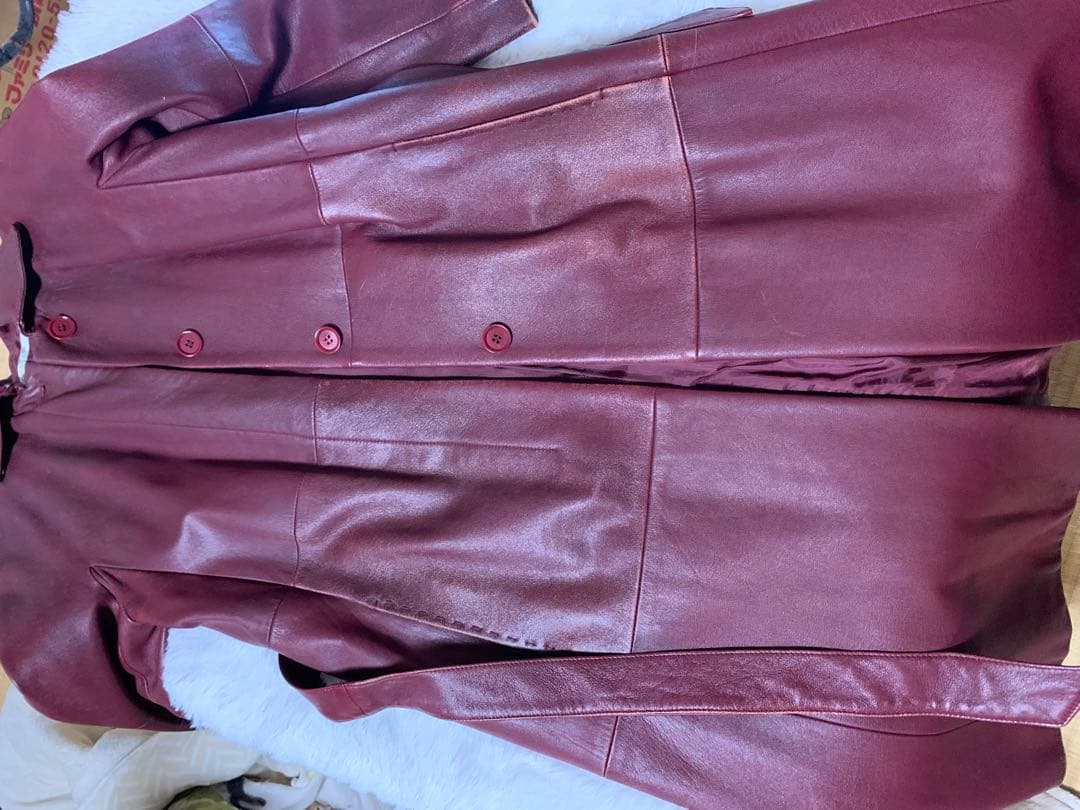 値下げ中　#スレ感がよい　Max Mara レッド　レザー ジャケット