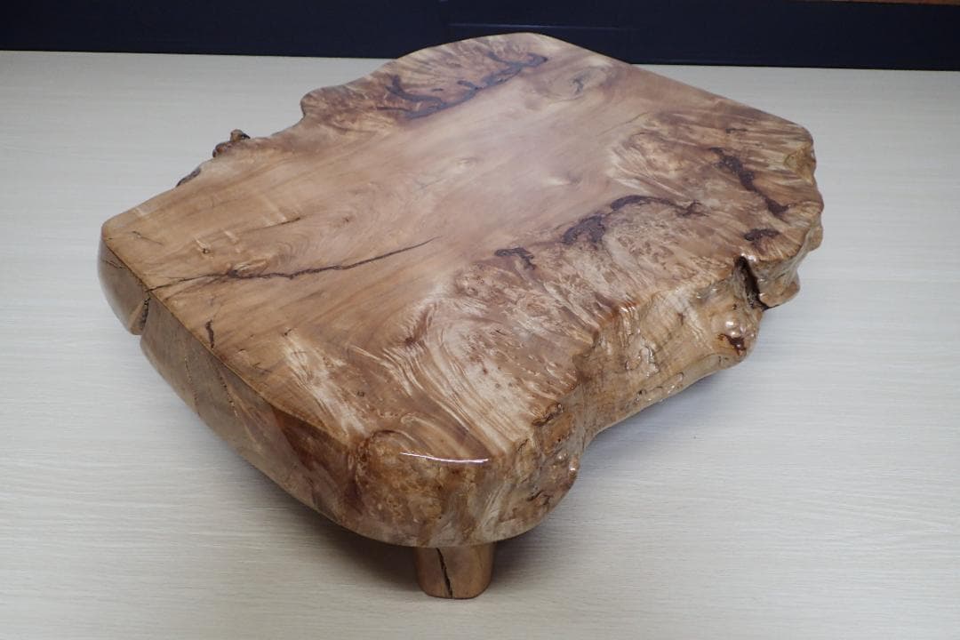 超希少 一点品 天然木 最高級 欅 ケヤキ 切り株 輪切り ローテーブル 座卓