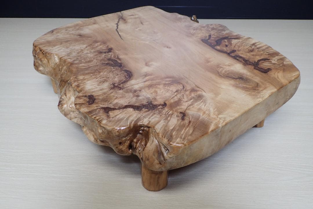 超希少 一点品 天然木 最高級 欅 ケヤキ 切り株 輪切り ローテーブル 座卓