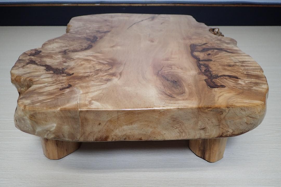 超希少 一点品 天然木 最高級 欅 ケヤキ 切り株 輪切り ローテーブル 座卓