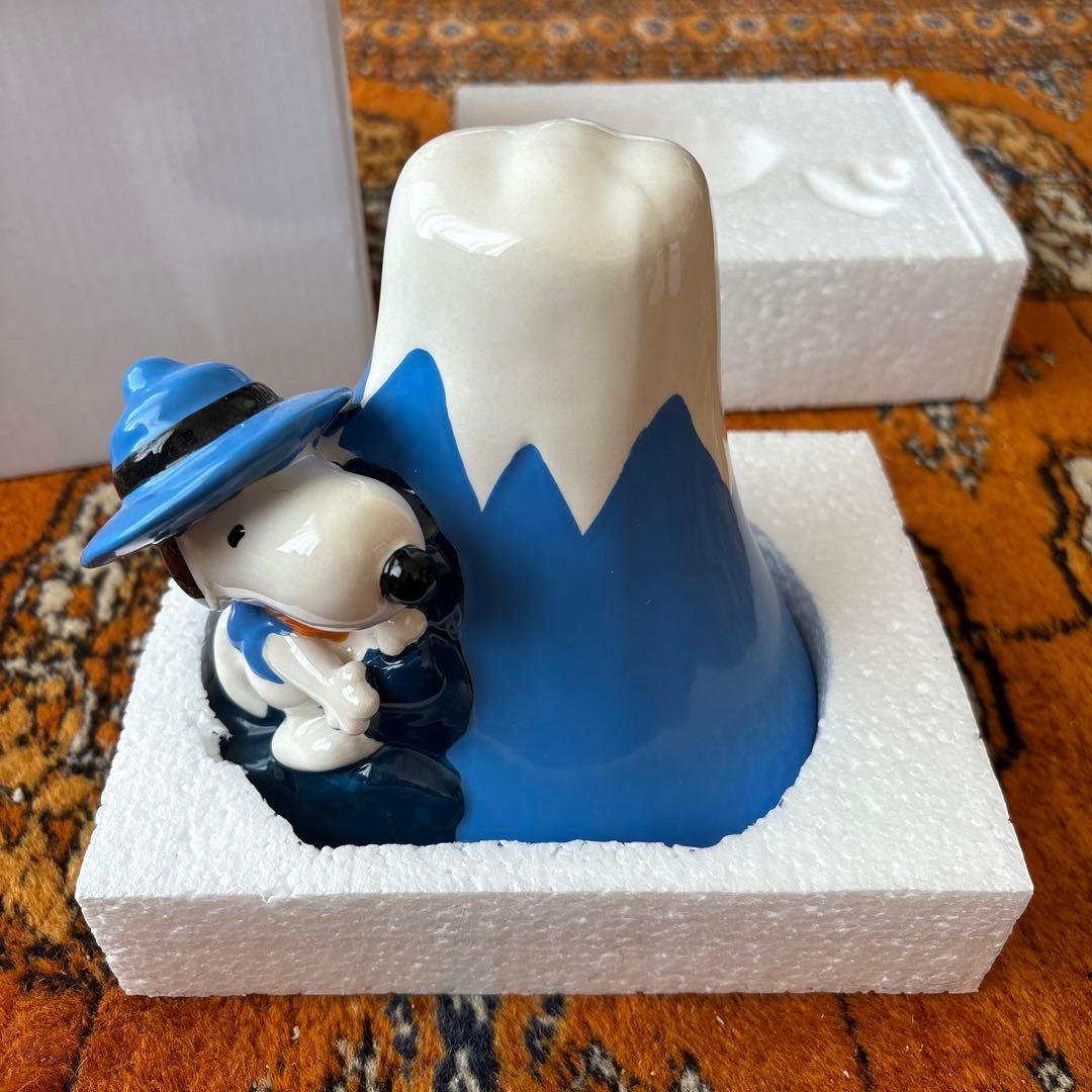 新品・未使用・スヌーピー「陶器・世界遺産日本一富士山バンク(大)