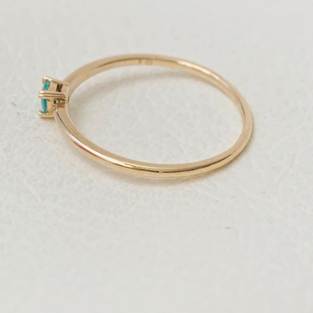 k10 エメラルド イエローゴールド シンプル リング 指輪 11号 10金