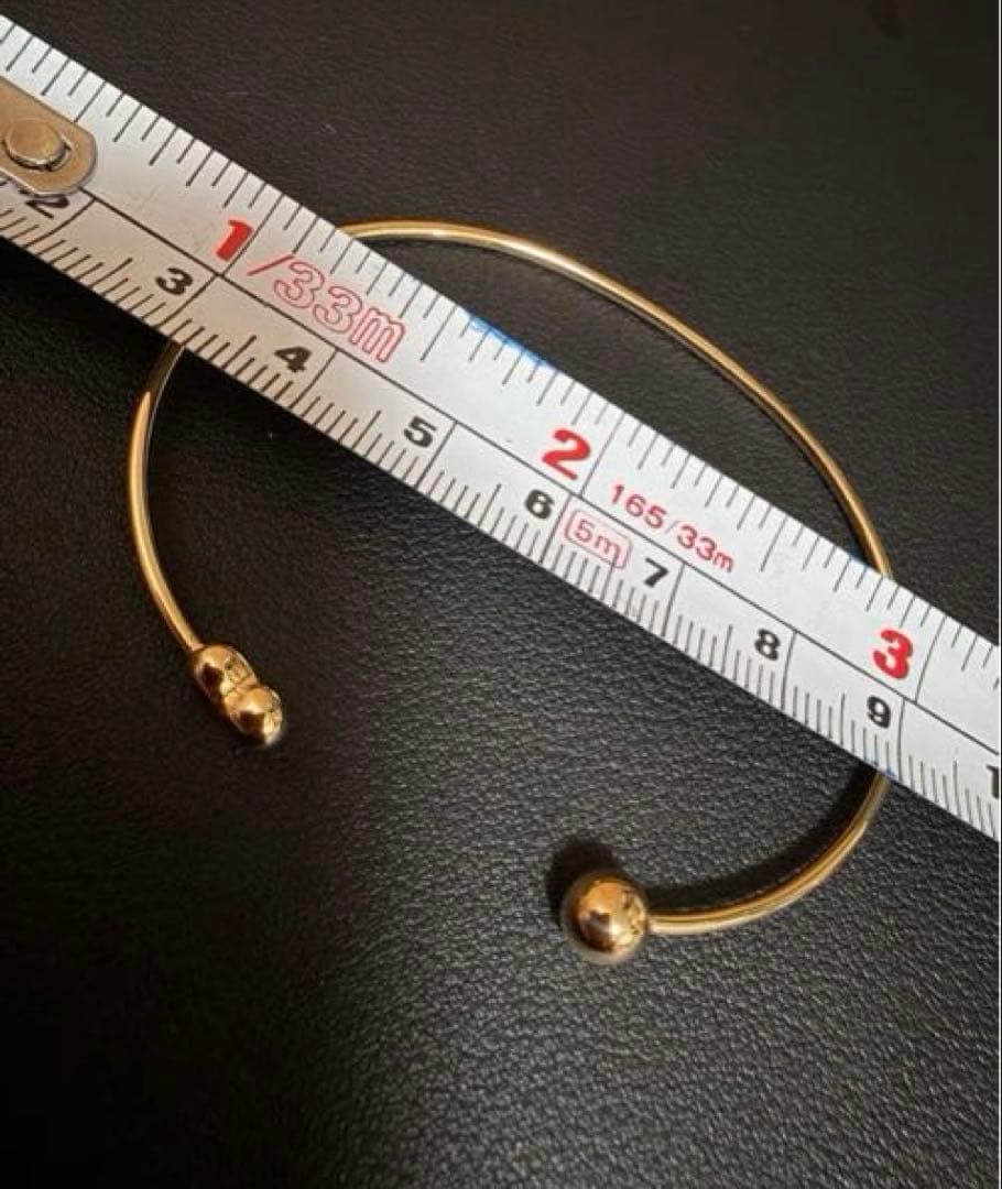 K18　ハート/ボール　バングル　ブレスレット ゴールド バングル