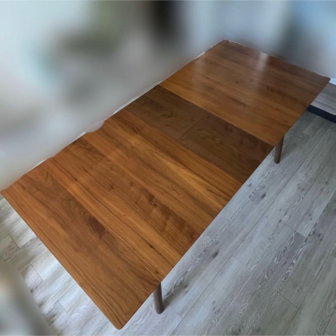 木製 伸縮式ダイニングテーブル ブラウン