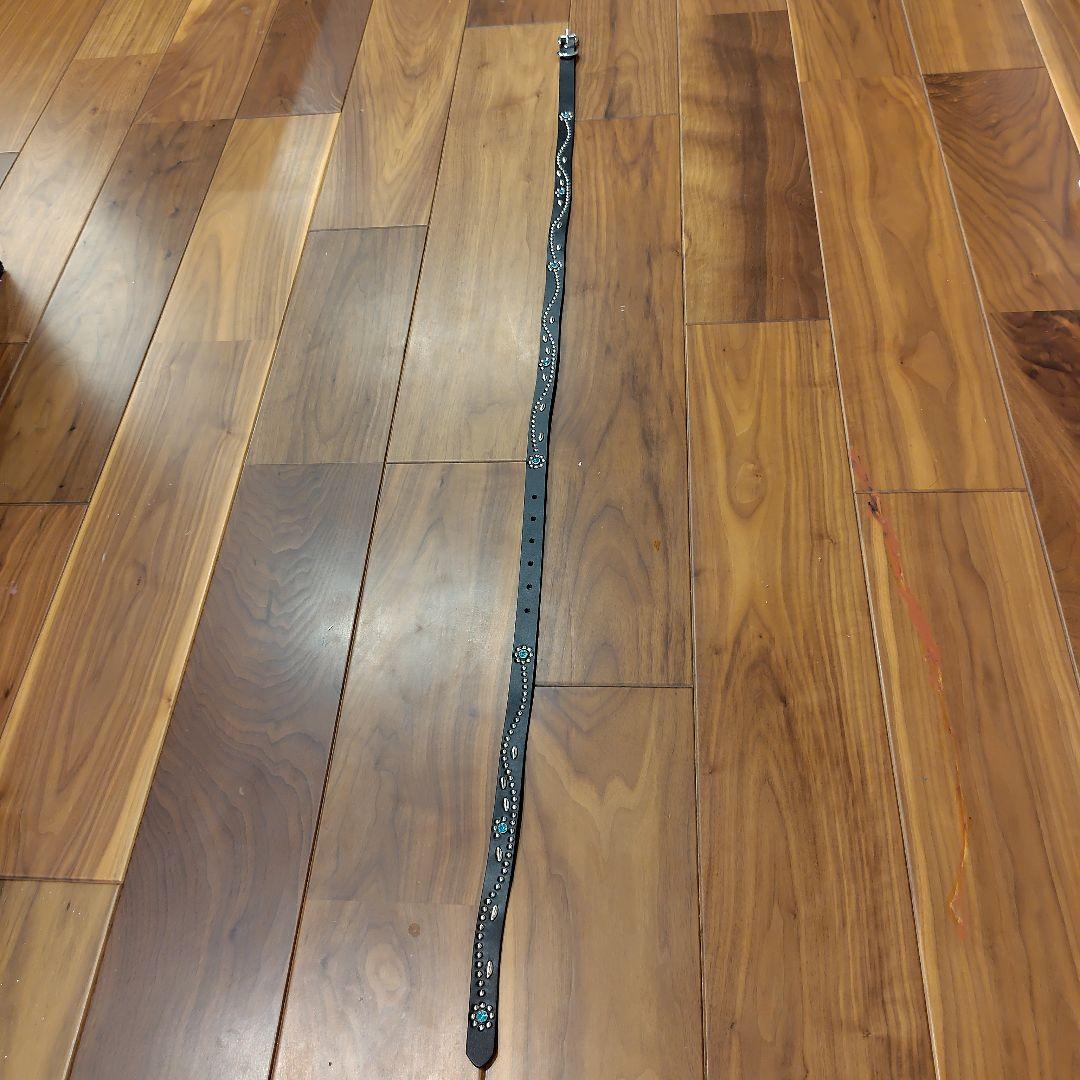 フルスタッズレザー本革ナローベルト！青水色アクアマリン