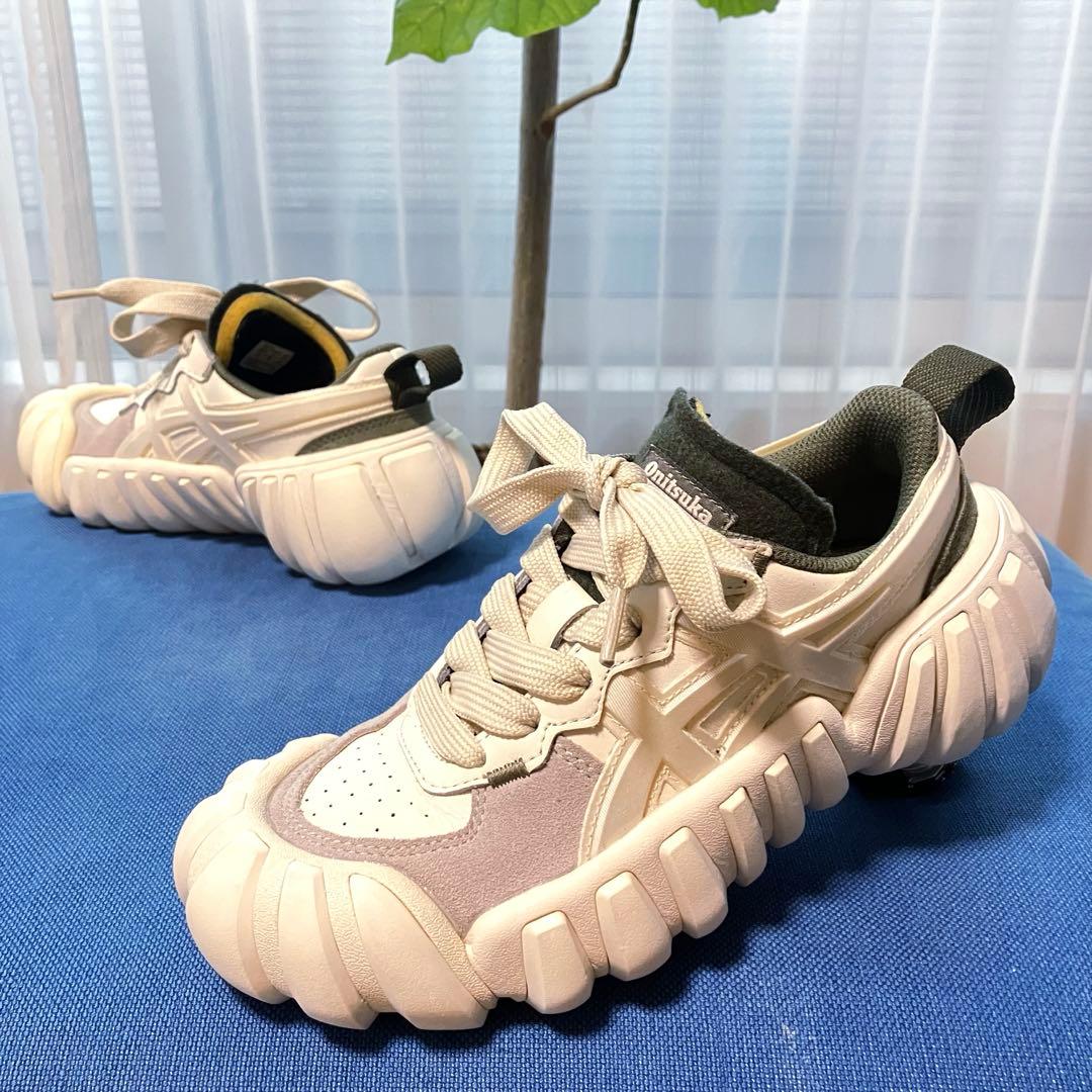 オニツカタイガー デンティグレ LS ホワイト グレー 23cm