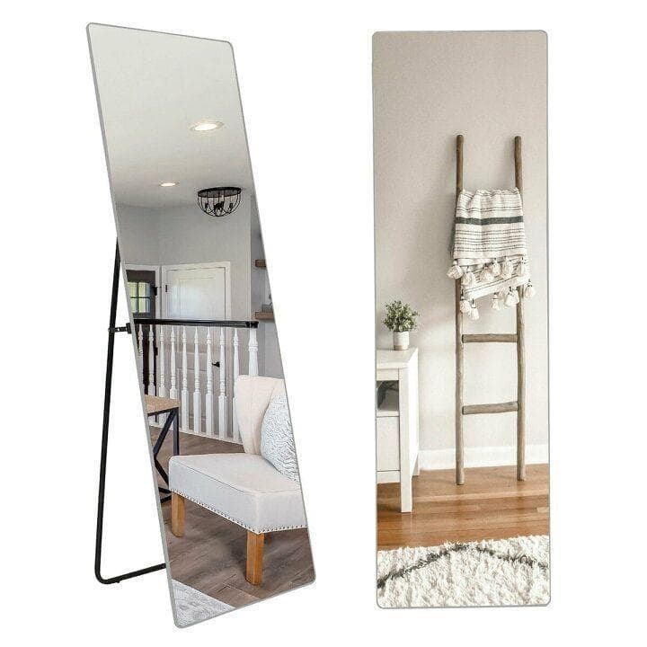 スタンドミラー 壁掛け 全身 鏡 姿見鏡 150cmx40cm 白 R1522