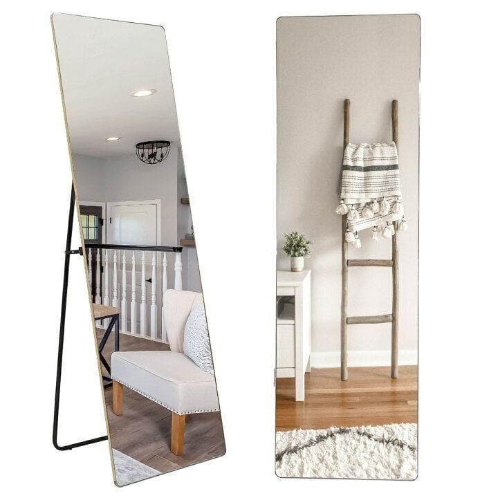 スタンドミラー 壁掛け 全身 鏡 姿見鏡 150cmx40cm 白 R1522