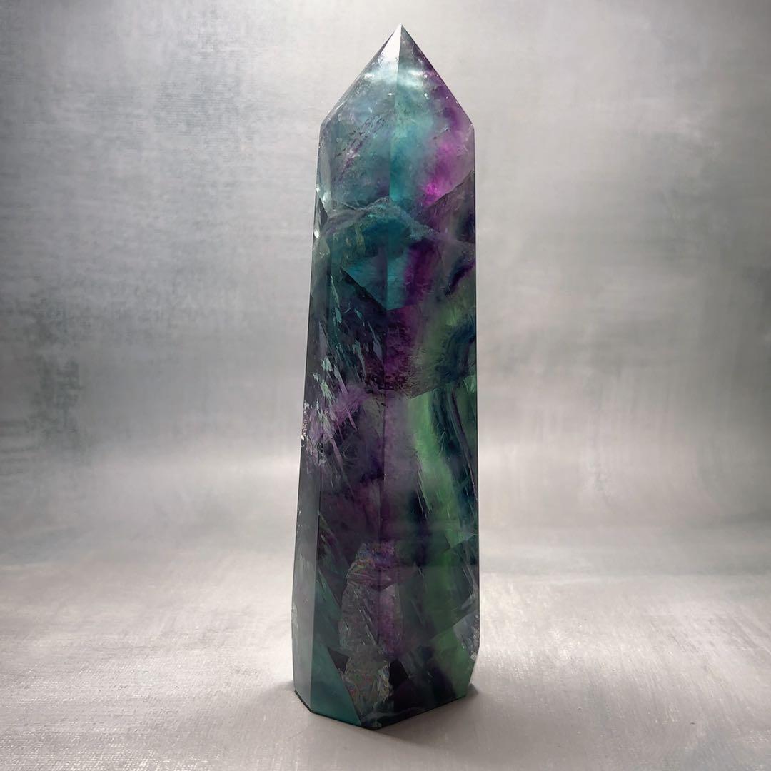 天然石 ブルーグリーンフローライトタワー ①