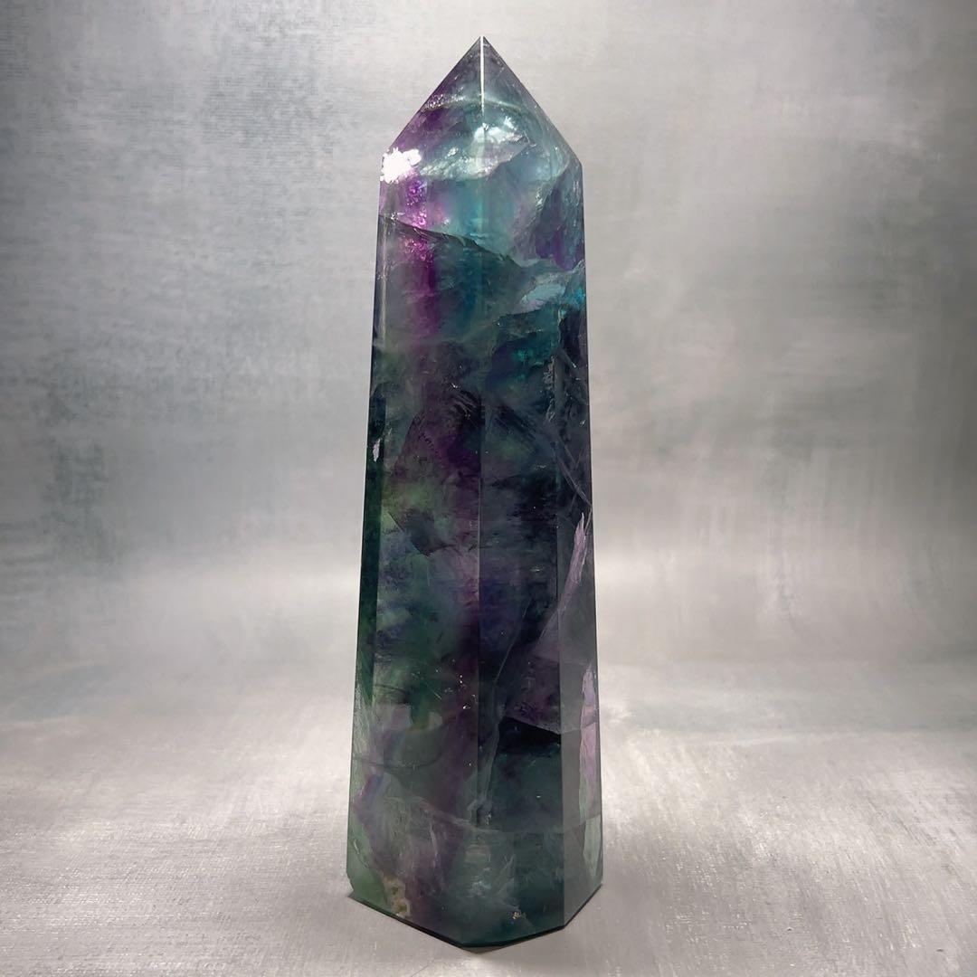 天然石 ブルーグリーンフローライトタワー ①