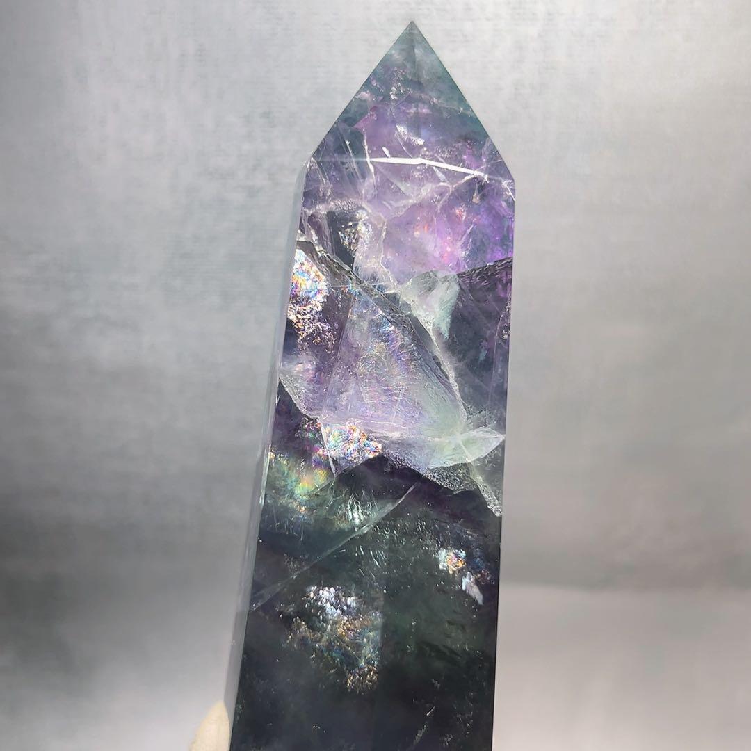 天然石 ブルーグリーンフローライトタワー ①