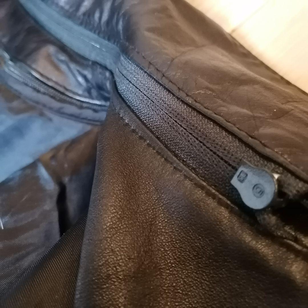 80s カウレザージャケット　ブルゾン　シングル　ライナー　ユーロ