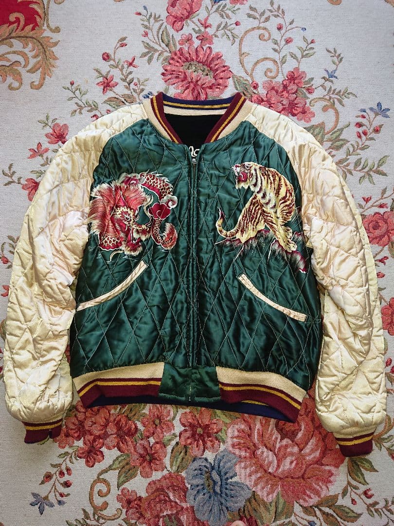 ス*ン様 テーラー東洋、虎と富士山刺繍 スカジャン、値下げ不可、Ｍ品番、極美品