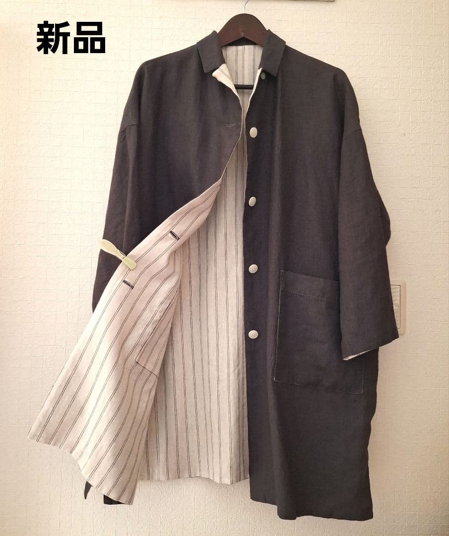 新品コンジェペイエ　リバーシブルリネンコート