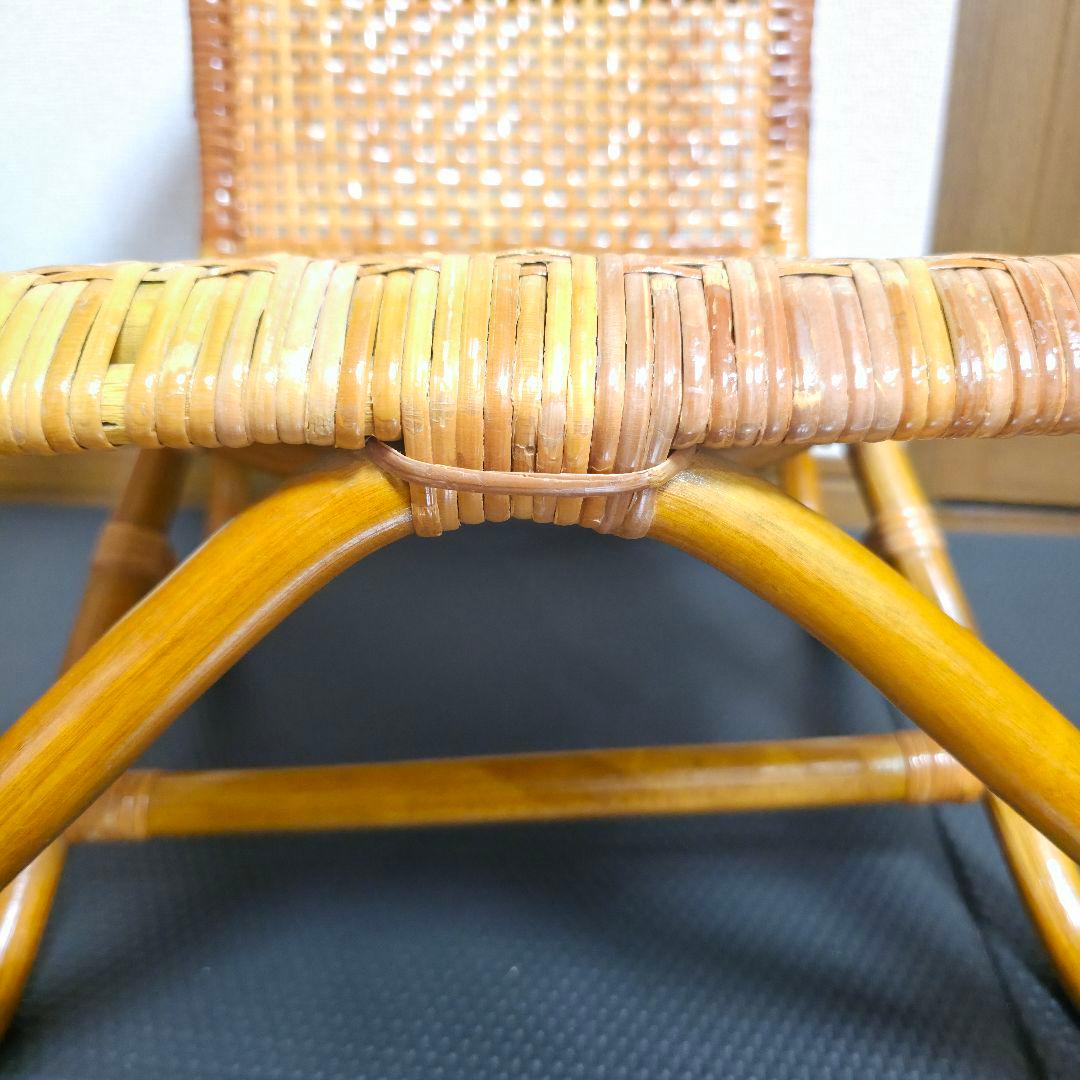 古家具　ナチュラル　天然素材　籐ラタンフレーム ラタンチェア 椅子 アームチェア
