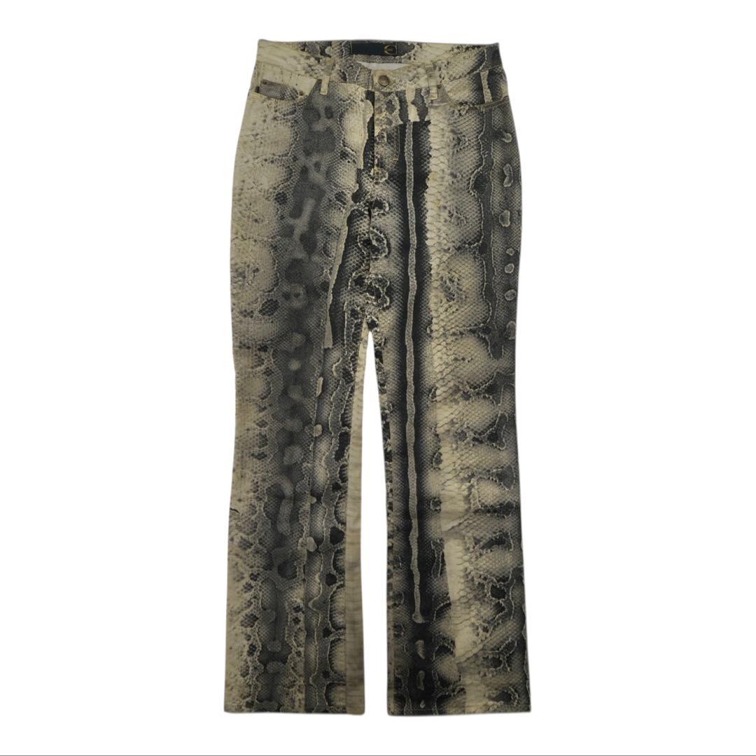 00's イタリア製 パイソン ブーツカットパンツ Boot Cut Pants