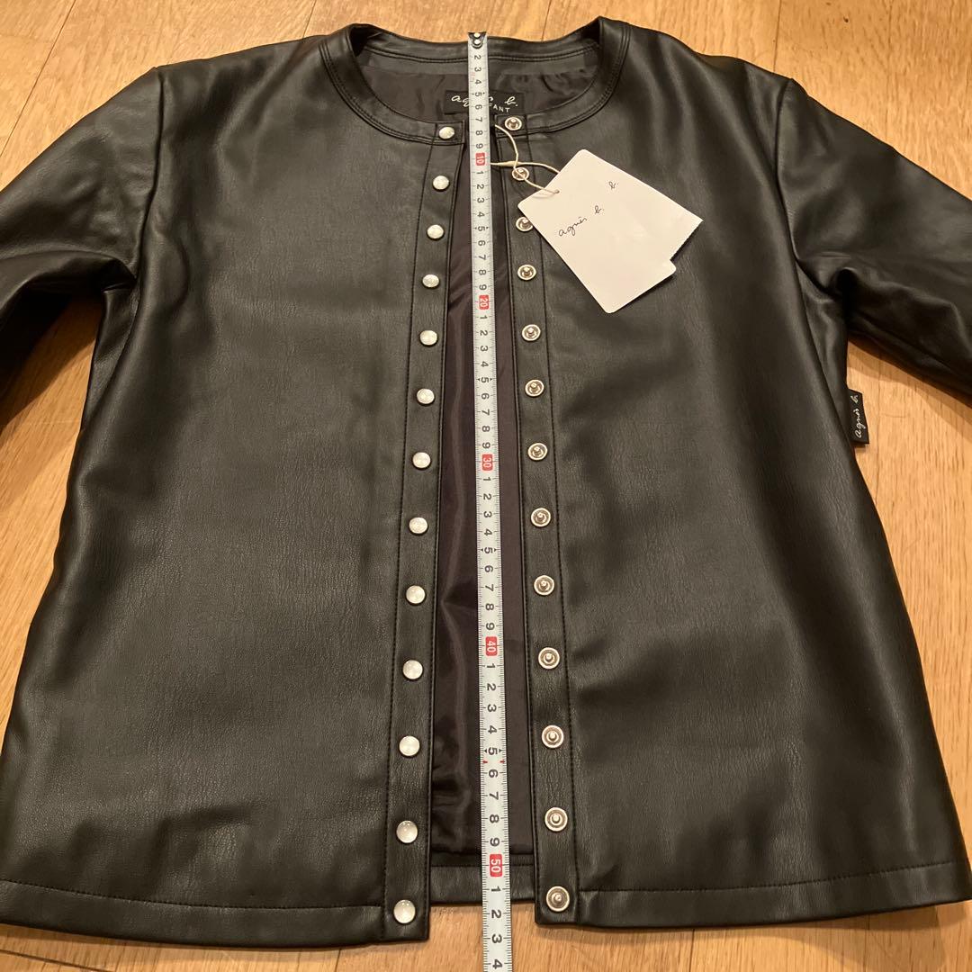 アニエスベー黒 エコレザージャケット 新品