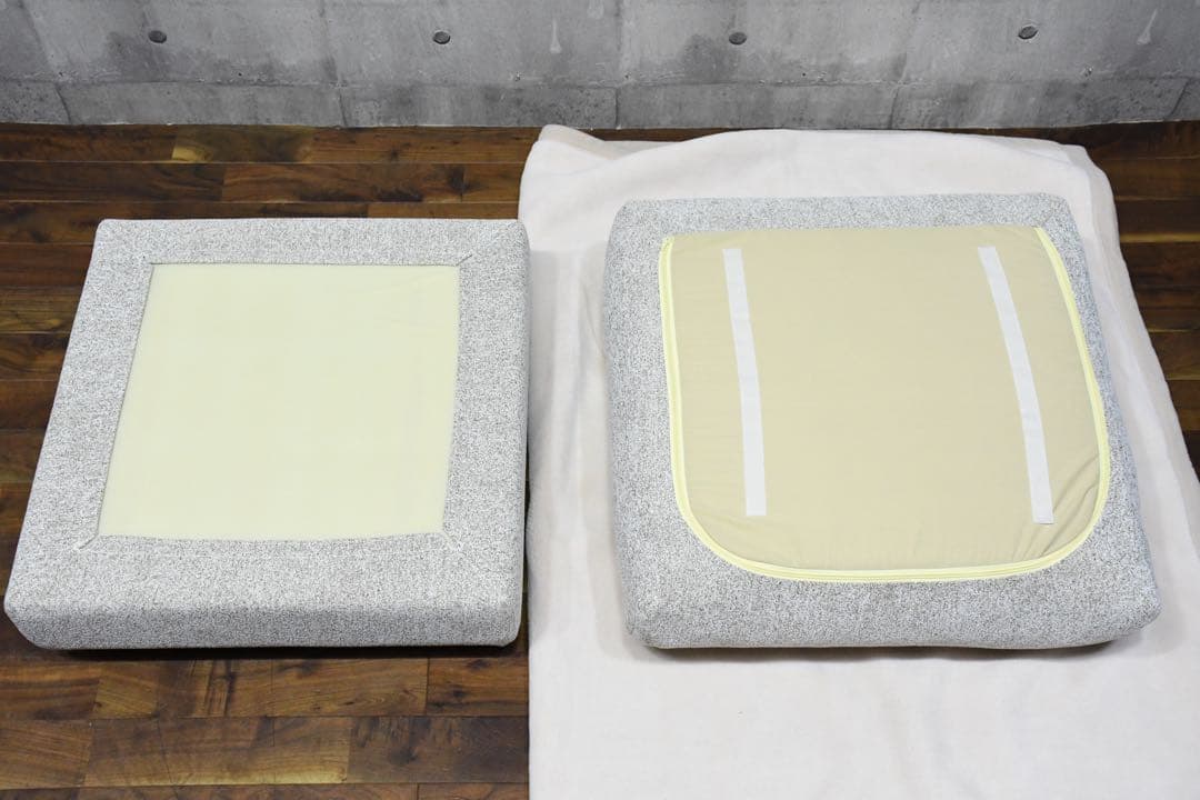 CBC49 シンプルモダン 69cmスクエア型 オットマン フェザークッション