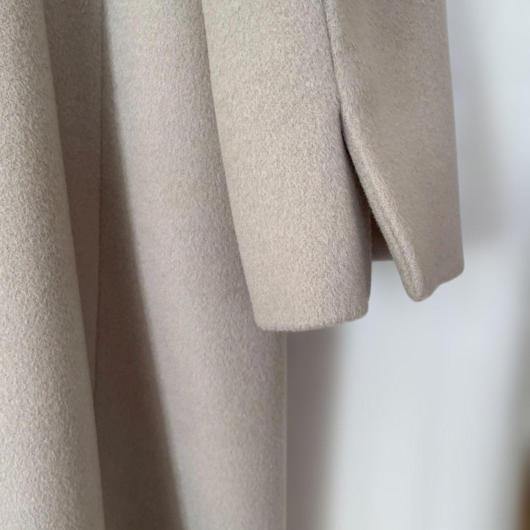 [新品・未使用 大きいサイズ48 ］23区Lフード付きアンゴラ混ウールコート