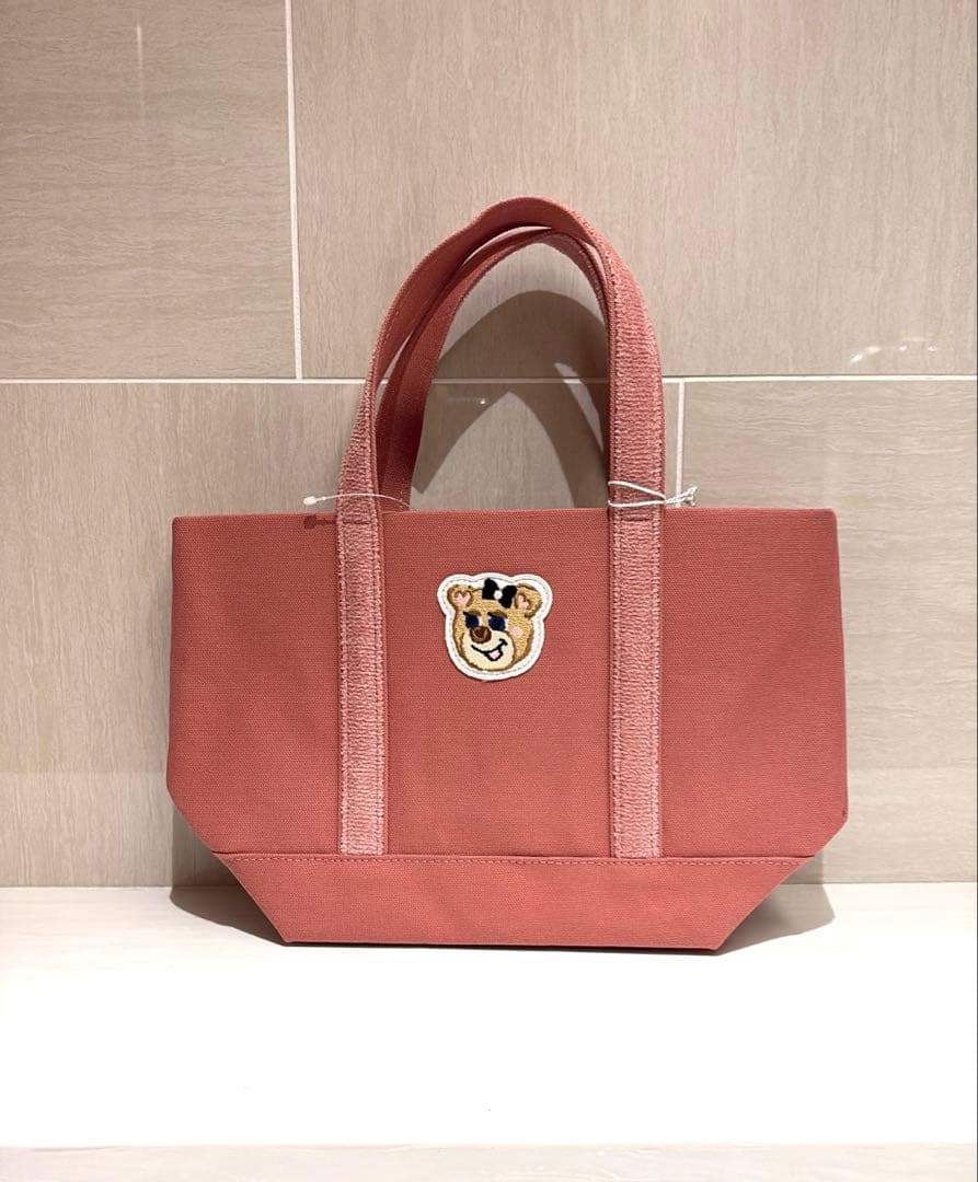 ラブラリーバイフェイラー オールドテディガール ワッペントートバッグ ピンク