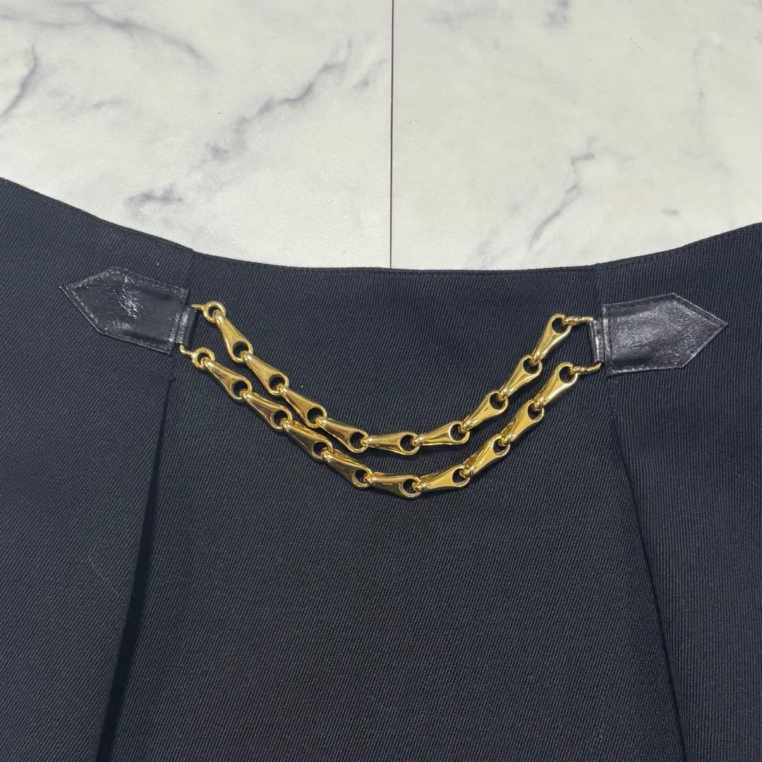 CELINE/セリーヌ ダブル ゴールドチェーン付きタイトスカートMサイズ