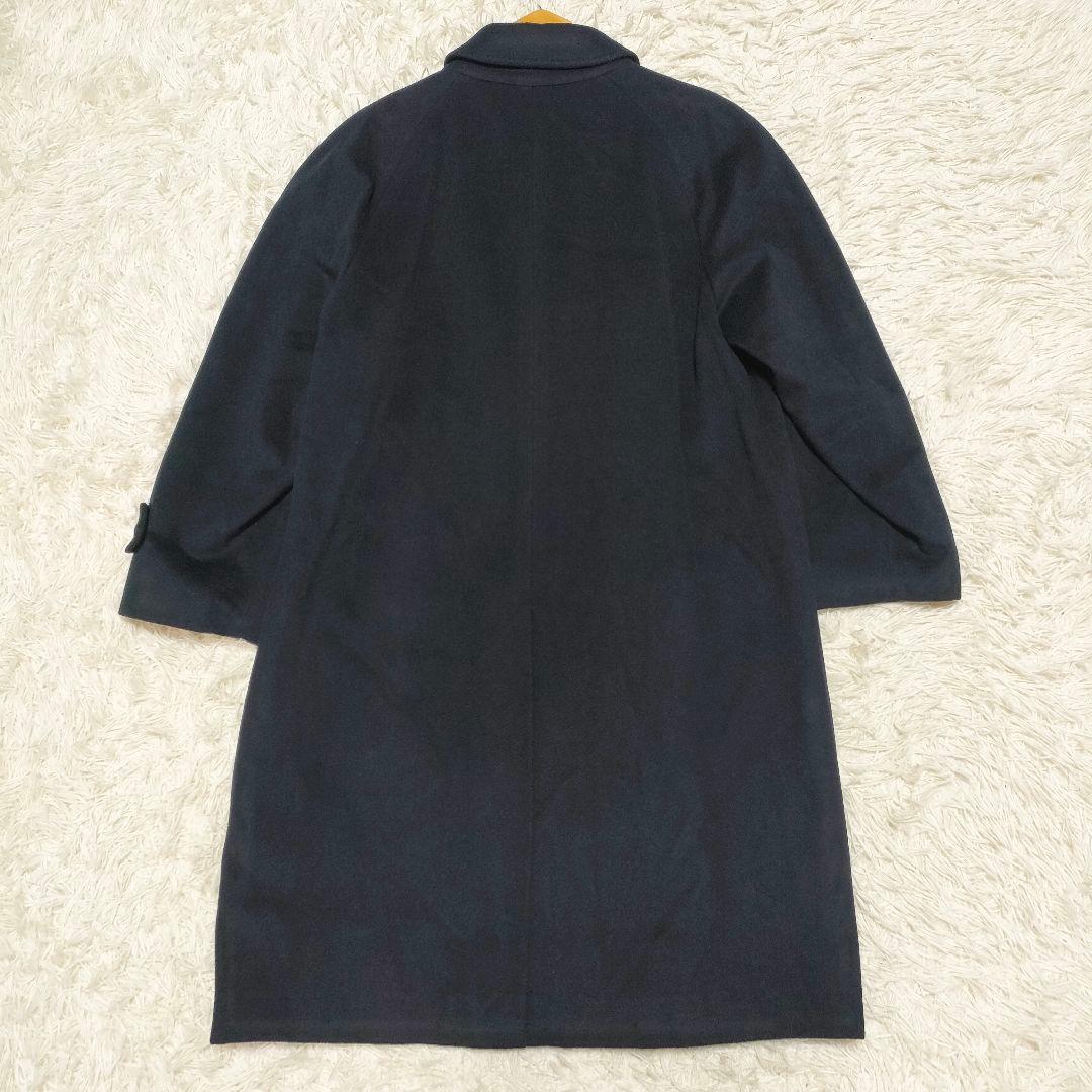 【カシミヤ100%】 delfina 伊勢丹　ステンカラーコート　紺　メンズ