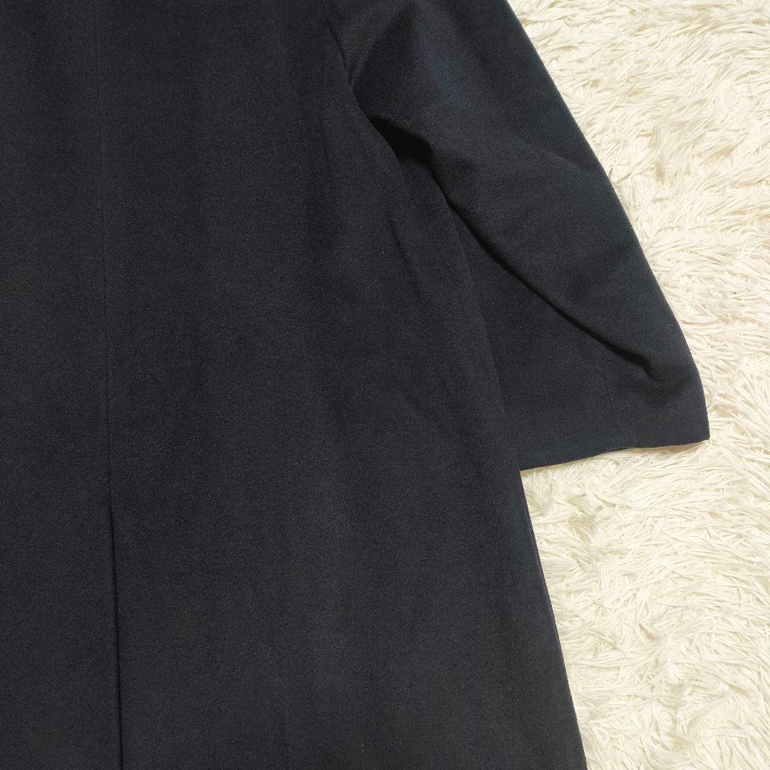 【カシミヤ100%】 delfina 伊勢丹　ステンカラーコート　紺　メンズ