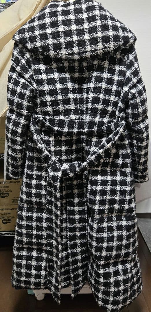 ハーリップトゥTweed Belted Down Coat ダウン ロング