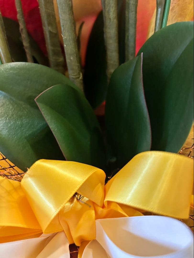 光触媒　人工観葉植物　ウォールグリーン　フェイクグリーン　胡蝶蘭黄色112