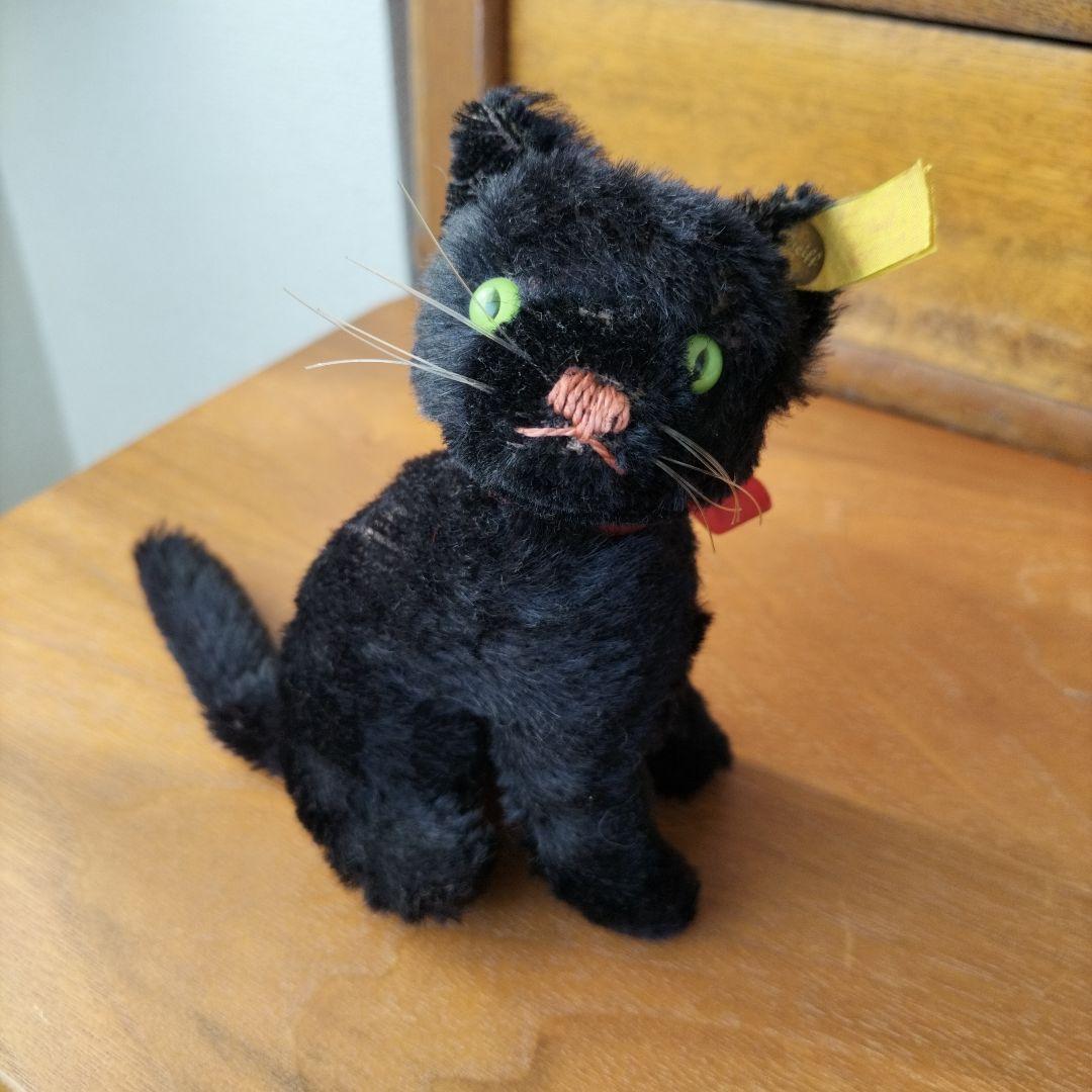 ビンテージ　シュタイフ　kitty キャット　黒猫