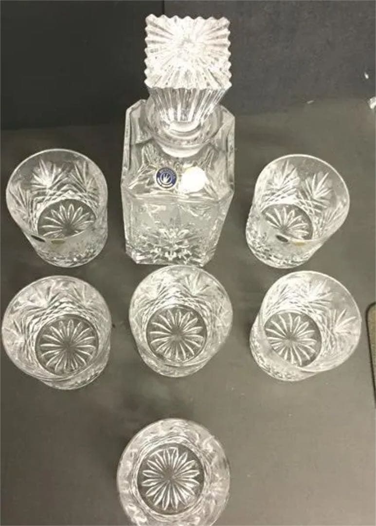 ＜箱入り 未使用品＞　チェコ製　  ボヘミアン クリスタルグラス　セット