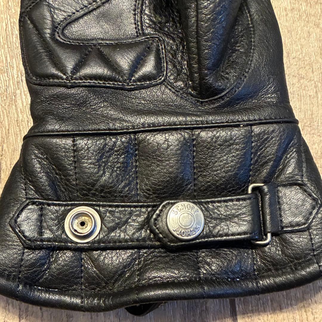 【極暖】SCHOTT ボア レザー グローブ Lサイズ ブラック ガントレット