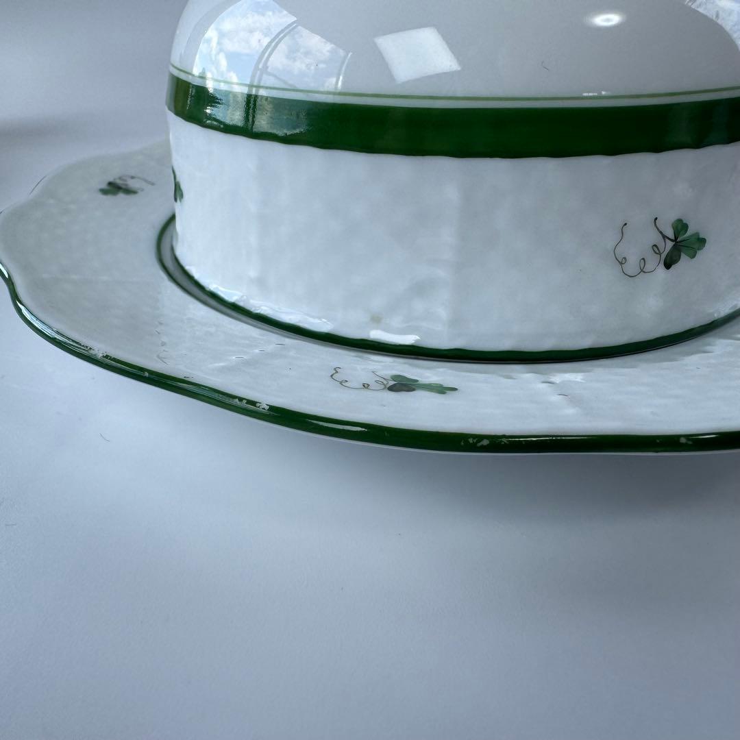 ヘレンド　バターディッシュ　蓋付きバター入れ　バター皿　ウィーンの薔薇