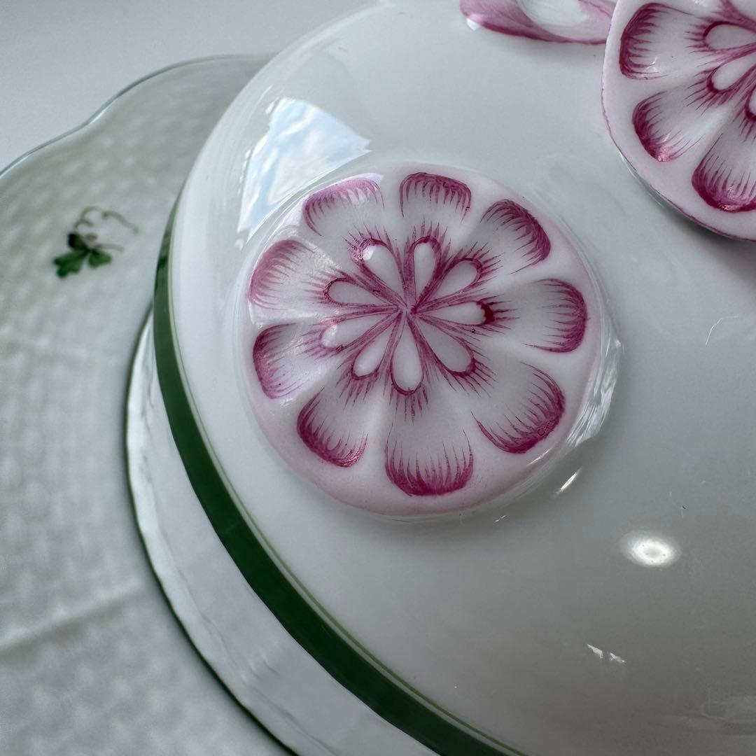 ヘレンド　バターディッシュ　蓋付きバター入れ　バター皿　ウィーンの薔薇