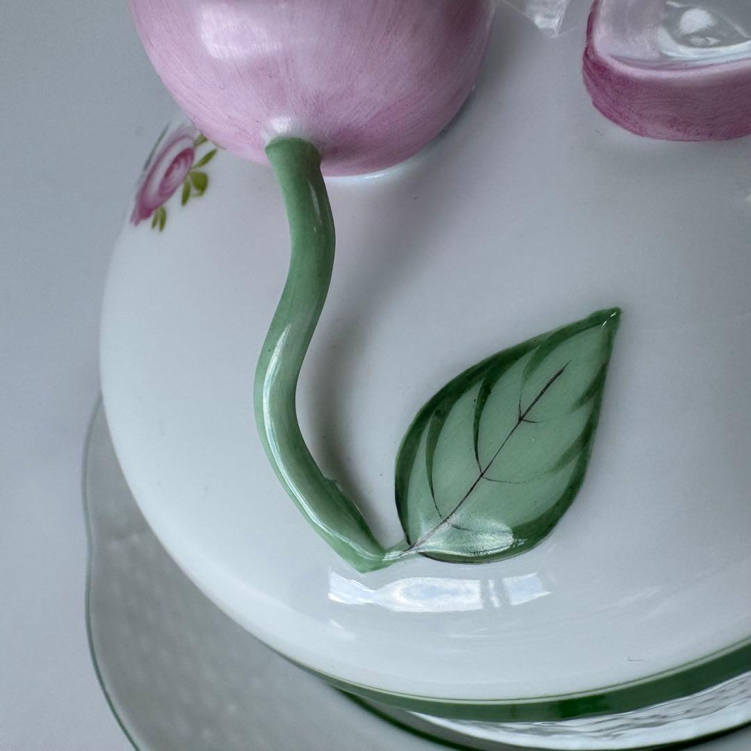 ヘレンド　バターディッシュ　蓋付きバター入れ　バター皿　ウィーンの薔薇